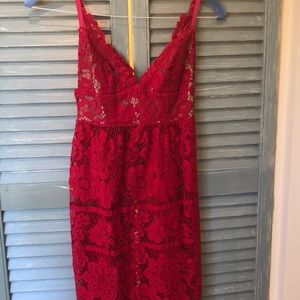 Stunning red lace Free People dress